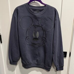 Disney Mickey Mouse Slate Gray Crewneck Sweater EUC
